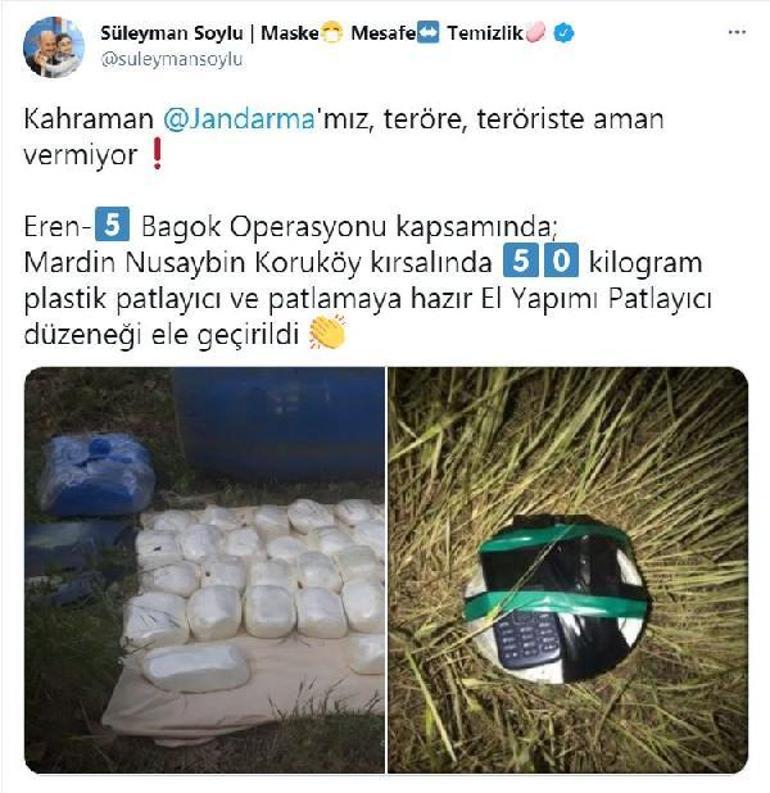 Bakan Soylu: 50 kg plastik patlayıcı yakalandı