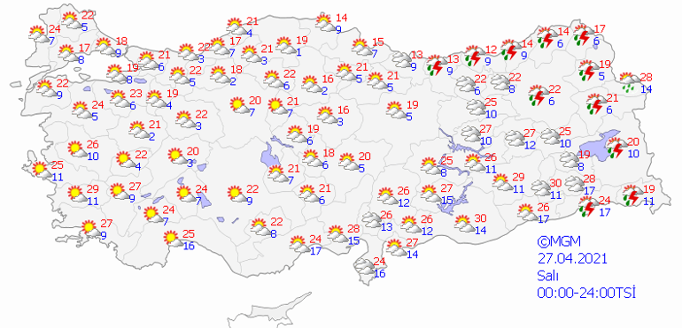 27 Nisan 2021 Salı İstanbul, Ankara, İzmir hava durumu: Rüzgar ve toz taşınımı uyarısı