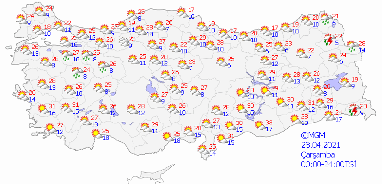 Bugün hava nasıl olacak 28 Nisan il il hava durumu tahminleri