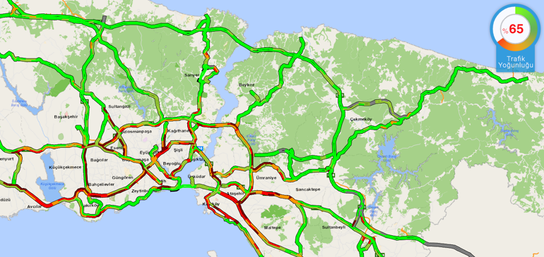 Tam kapanmaya 6 saat kala trafik yoğunluğu: 13.20de yüzde 65
