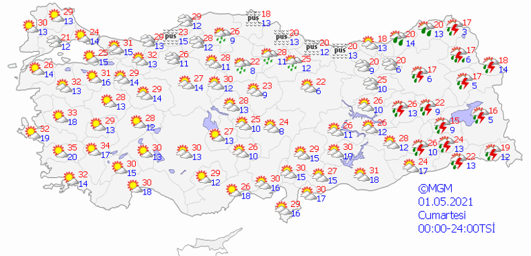 O illere yağmur geliyor 1 Mayıs 2021 İstanbul, İzmir, Ankara hava durumu tahminleri