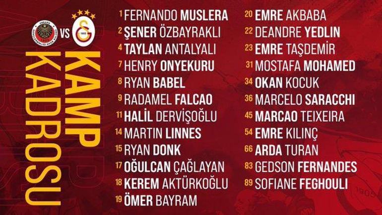 Son dakika... Galatasarayın kamp kadrosu açıklandı