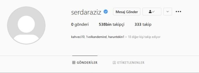 Serdar Aziz Instagram hesabındaki fotoğrafları sildi