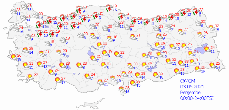 3 Haziran 2021 Perşembe hava durumu: O bölgelerde kuvvetli yağış bekleniyor