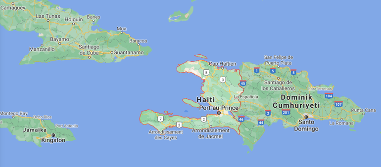 Haiti nerede, hangi ülkede? Haiti harita üzerindeki yeri, konumu. 