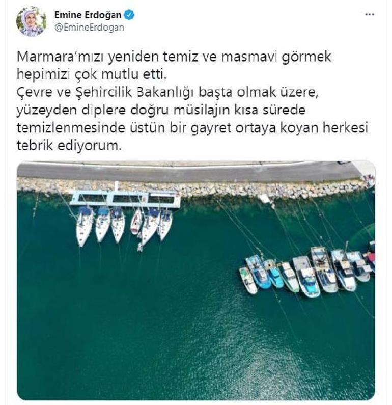 Emine Erdoğandan Marmara Denizi paylaşımı