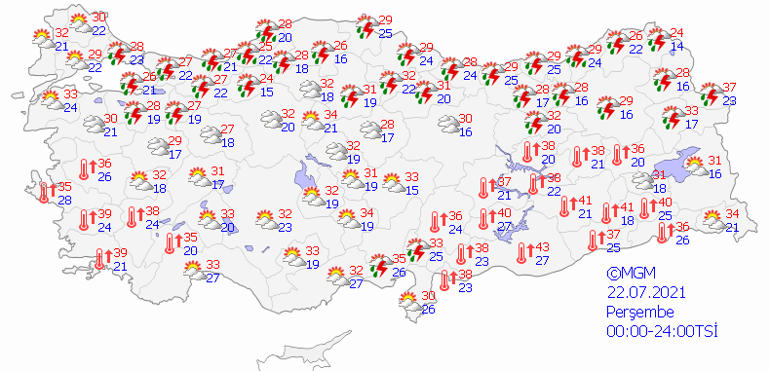 Bugün hava nasıl olacak 22 Temmuz 2021 Perşembe İstanbul, Ankara, İzmir ve il il bayram hava durumu