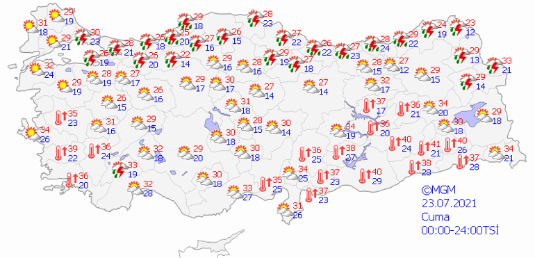 Meteorolojiden o illere sel uyarısı 23 Temmuz 2021 Cuma İstanbul, Ankara, İzmir hava durumu