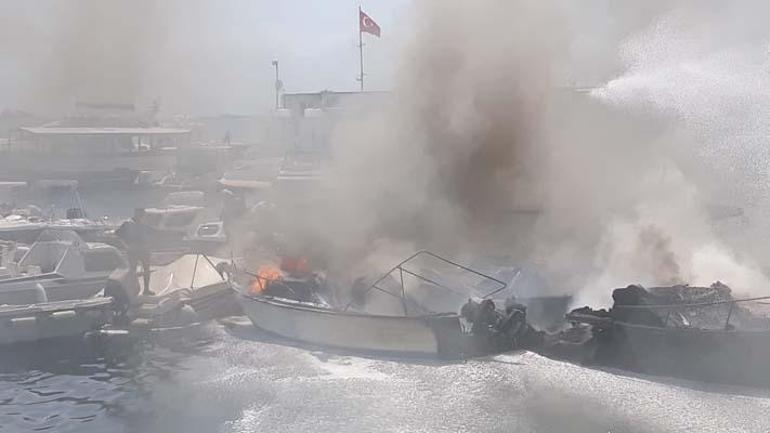 Maltepe Sahilinde 8 tekne yandı