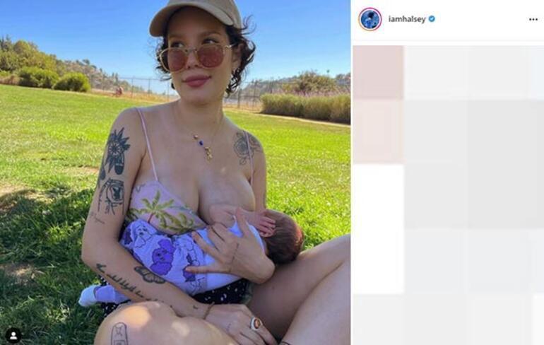 Halsey sosyal medya hesabından bebeğini emzirdiği anları paylaştı