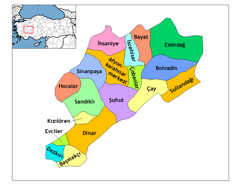 Afyon İlçeleri Nelerdir Afyonun Kaç İlçesi Vardır, Nüfusu Kaçtır Afyon Haritası…