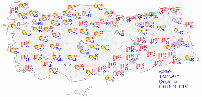 Bugün hava nasıl olacak 18 Ağustos 2021 il il hava durumu tahminleri