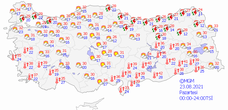 O bölgelere sağanak yağış uyarısı: 23 Ağustos il il hava durumu tahminleri