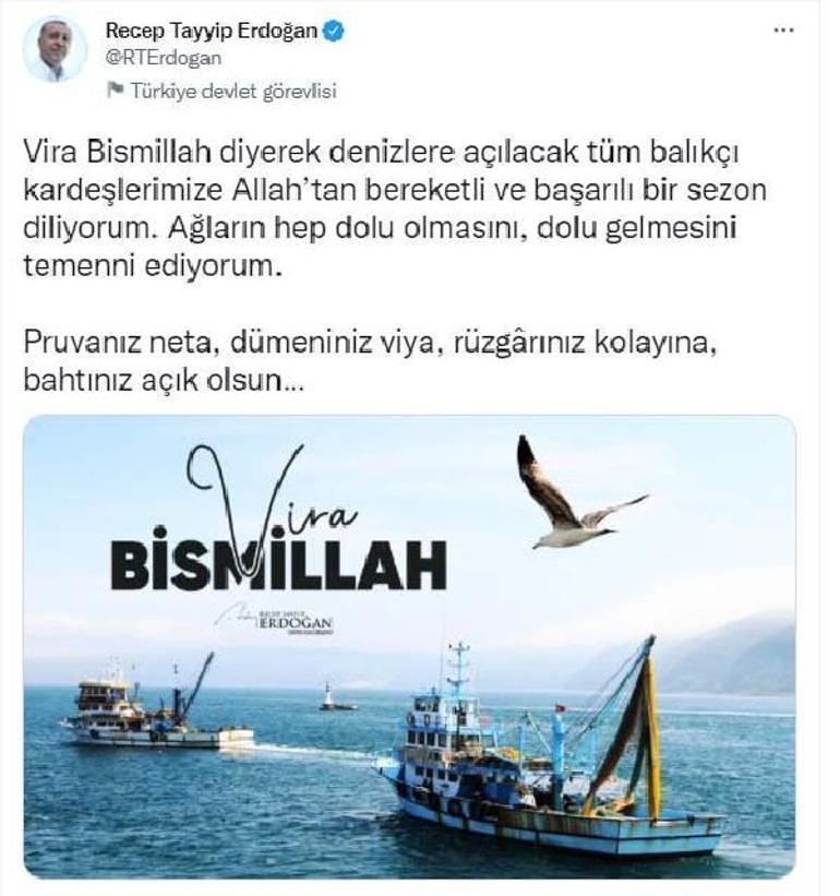 Erdoğandan balıkçılara yeni sezon mesajı