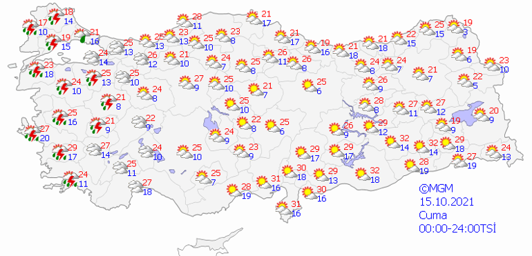 Bugün hava nasıl olacak 15 Ekim 2021 hava durumu tahminleri