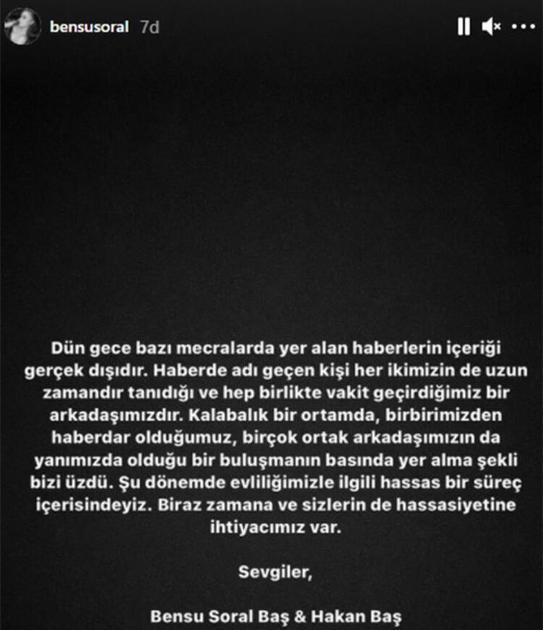 Bensu Soral ile Hakan Baş ayrıldı mı Bensu Soral’dan boşanma açıklaması geldi