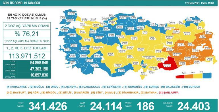 SON DAKİKA HABERİ: 17 Ekim koronavirüs tablosu açıklandı İşte Türkiyede son durum