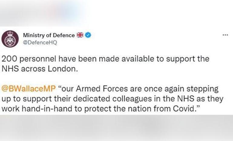 İngiliz ordusu alarma geçti: Covid-19 vakalarına karşı hastanelere personel desteği gönderecek