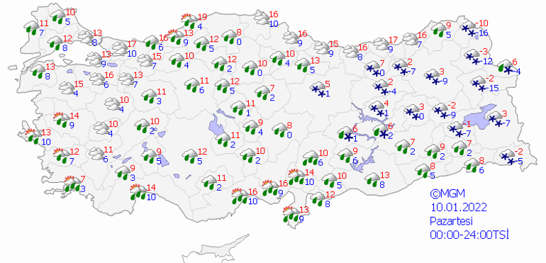 İstanbul ve Ankaraya kar geliyor 10 Ocak 2022 hava durumu tahminleri