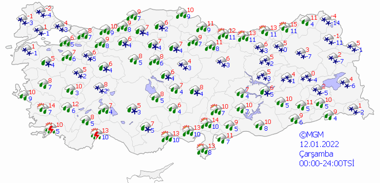 Kar, fırtına ve soğuk hava uyarısı İstanbula kar yağacak mı 12 Ocak 2022 hava durumu