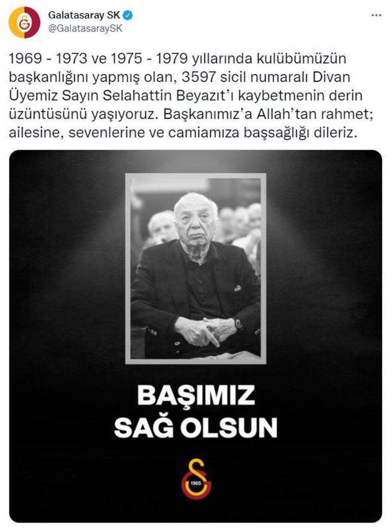 Son dakika... Galatasaray eski başkanı Selahattin Beyazıt vefat etti