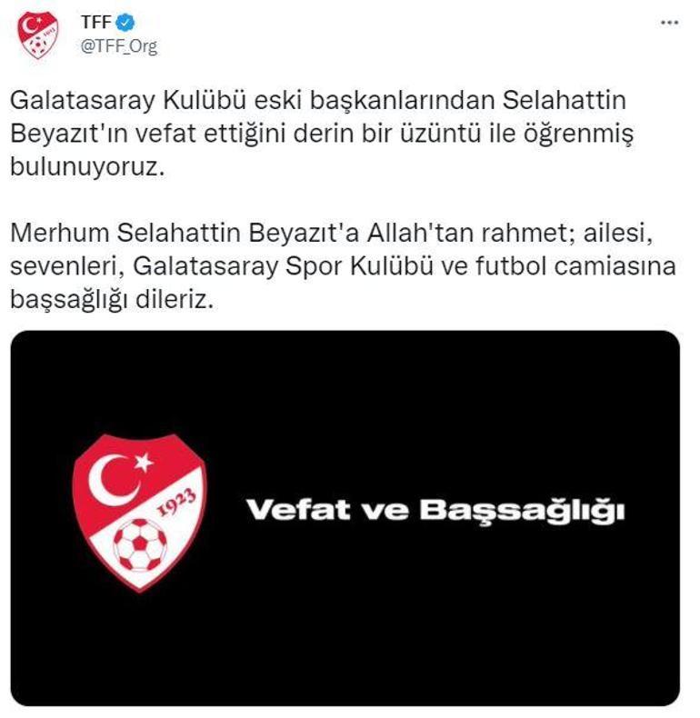 Son dakika... Galatasaray eski başkanı Selahattin Beyazıt vefat etti