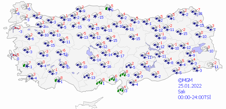 İstanbul kar yağışı kaç gün sürecek 24 Ocak 2022 hava durumu