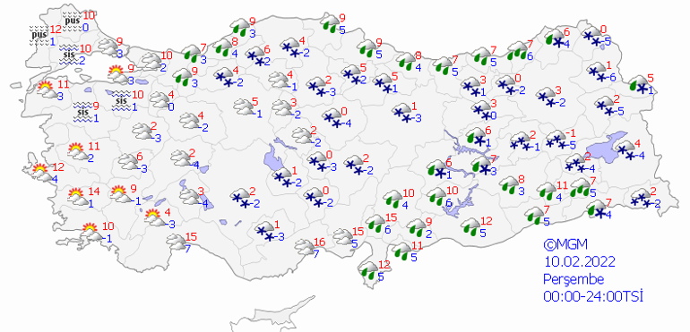 Meteorolojiden kar ve sağanak uyarısı: 10 Şubat 2022 hava durumu tahminleri