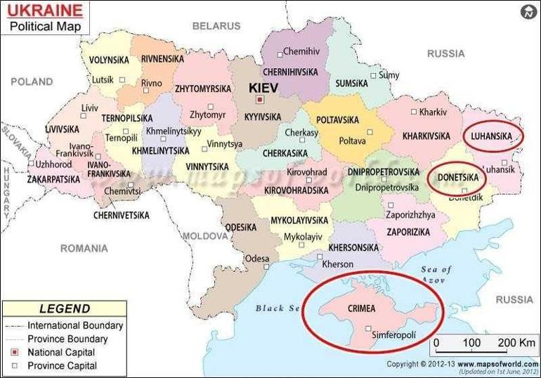 Ukrayna haritası Ukrayna illeri var mı Shaktar Donetsk ve Zorya Luhansk eyalet mi