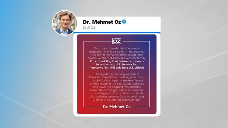 Mehmet Öz, senatör seçilirse Türk vatandaşlığından ayrılacağını açıkladı