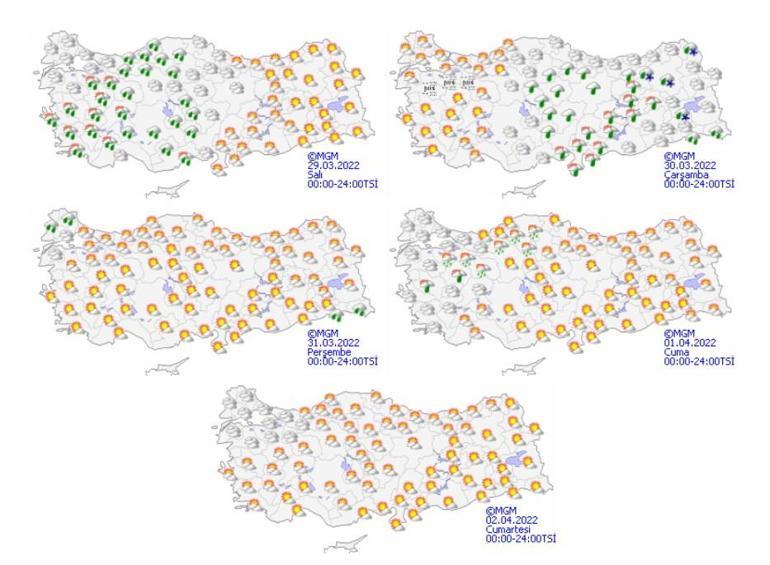 Meteorolojiden sıcaklık uyarısı 29 Mart 2022 hava durumu tahminleri