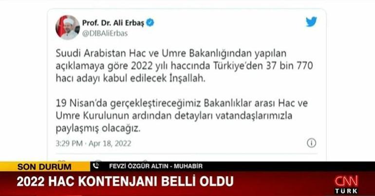 2022 hac kontenjanları belli oldu Son dakika Diyanet’ten 2022 hac kontenjanı açıklaması