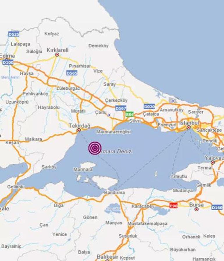 Marmara Denizinde 3.5 büyüklüğünde deprem