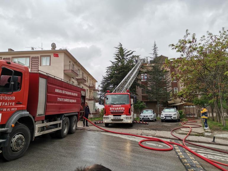 Ankarada 5 katlı binada yangın