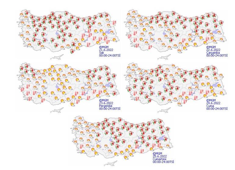 32 kente sarı uyarı Bugün hava nasıl olacak 21 Haziran hava durumu