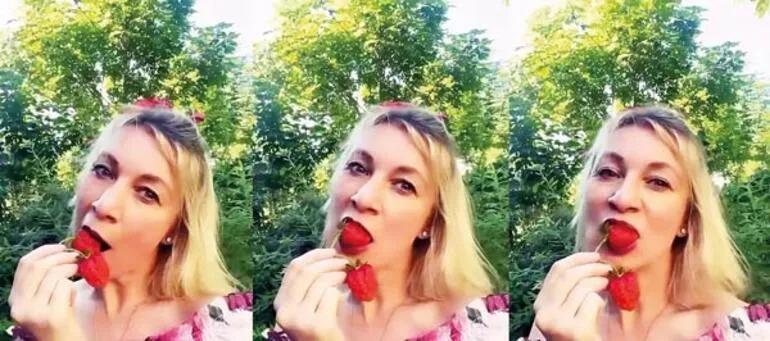 Zaharova’nın çilekli videosu tepki çekti