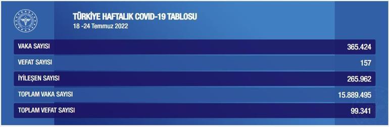 Sağlık Bakanlığı koronavirüs salgınına ilişkin güncel verileri paylaştı... İşte 1 Ağustos 2022 koronavirüs tablosu