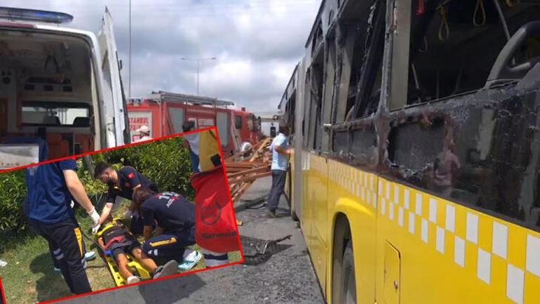 İstanbulda akılalmaz kaza İnşaat demirleri İETT otobüsünün üzerine düştü