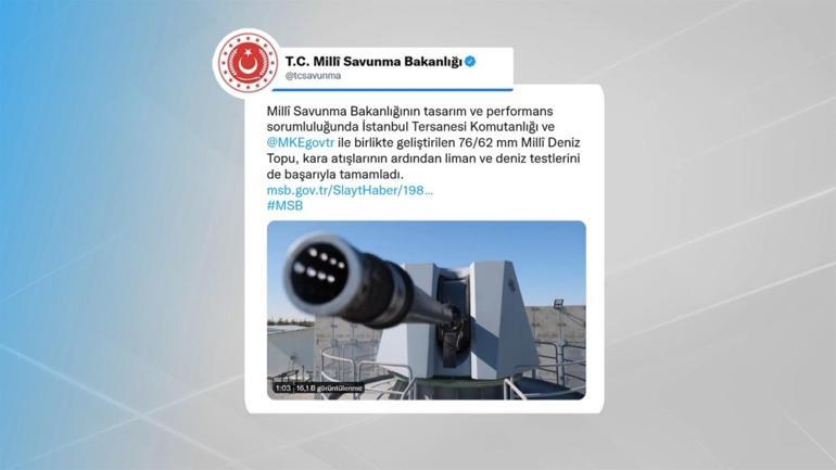 Milli Deniz Topu tüm testleri başarıyla tamamladı