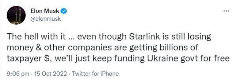 Elon Musktan geri adım: Ukrayna’ya sunulan Starlink hizmeti ücretsiz devam edecek