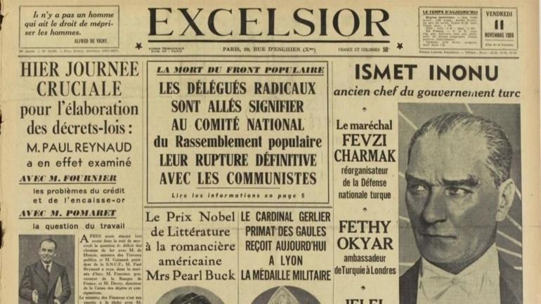 10 Kasım 1938de dünya gazetelerinde manşet: Bir milleti ayağa kaldıran kahraman