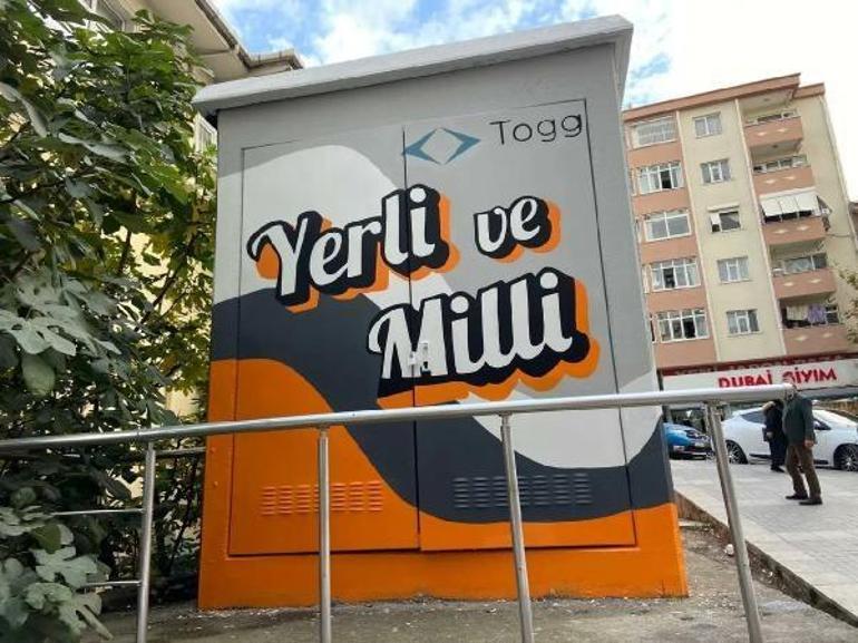 Kocaelinde trafo binaları, Togg grafitileri ile renklendi