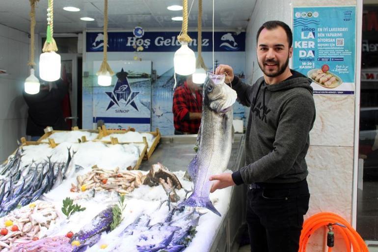 Sinop’ta avlanan dev levrek fiyatıyla göz kamaştırdı