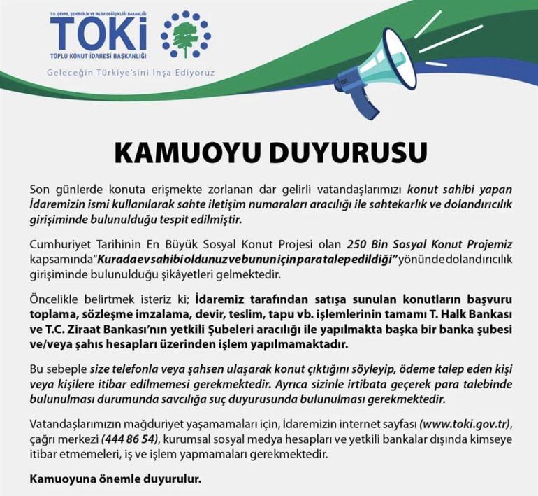 TOKİ duyuru MMS mesajı nedir, neden açılmıyor TOKİ duyuru mesajı içeriği, metni…