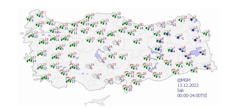 13 Aralık hava durumu: İzmir, Ankara ve birçok ile kuvvetli sağanak uyarısı