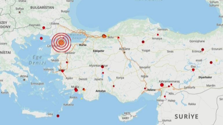 Çanakkalede 4.3 büyüklüğünde deprem