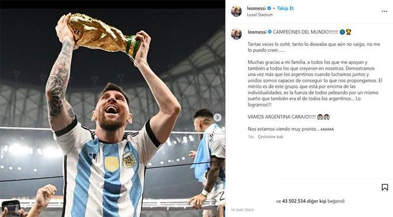 Instagramın en çok beğenilen paylaşımı Lionel Messinin oldu