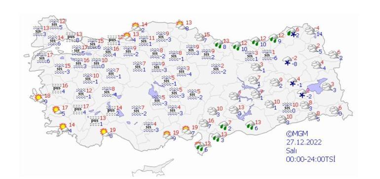 27 Aralık hava durumu: Sis, pus ve kuvvetli yağış etkili olacak