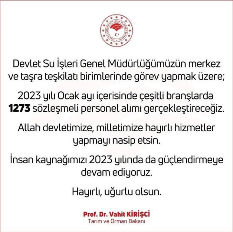 DSİ personel alımı 2023 ne zaman DSİ personel alımı tarihleri ve şartları