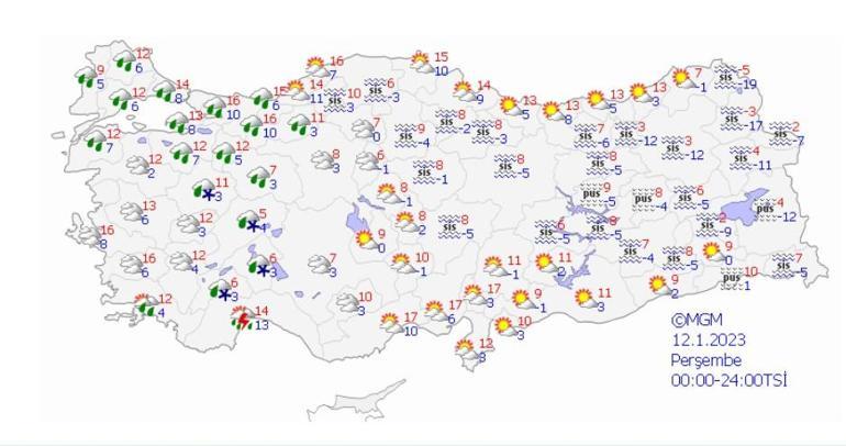 12 Ocak 2023 hava durumu: Bugün hava nasıl olacak